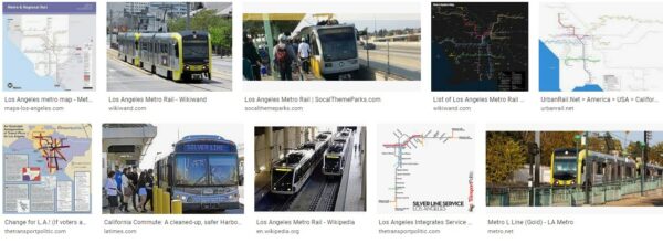 Metro Rail- Transitway Lines in Los Angeles
