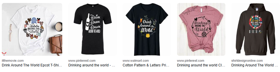 epcot drink around the world t shirt