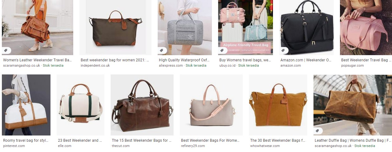 Womens leather weekend travel bag