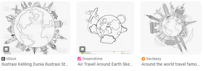 Travel Around the World Drawing Easy